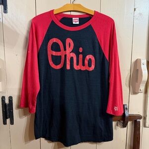 HOMAGE Ohio State Long Sleeve Tee - Red and Black